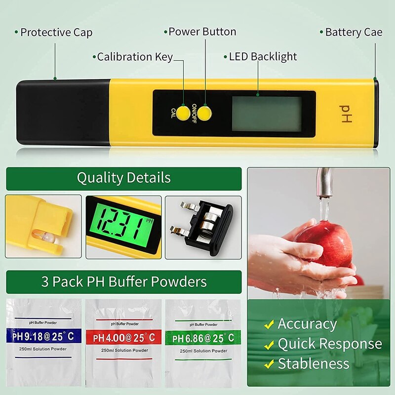 GTBL Soil Tester Kit-PH Meter 3-In-1 TDS And EC Photometer Kit,Soil Water Test Pen,Suitable For Home,Gardening