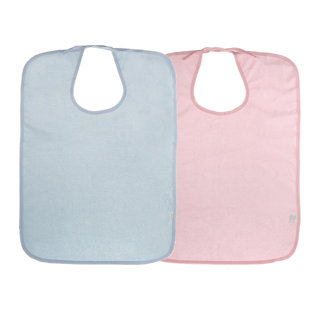 Babero para personas mayores y adultos con discapacidad, delantal de ayuda Protector de tela Mealtime, 2 uds.