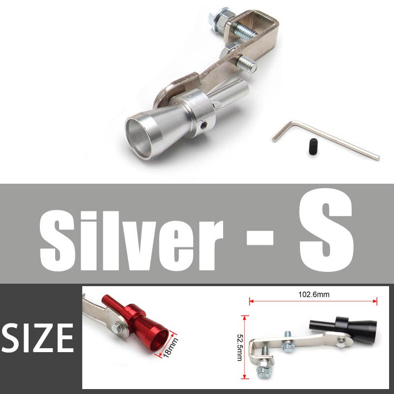 Universele Sound Simulator Auto Turbo Sound Whistle S/M/L/Xl Voertuig Refit Apparaat Uitlaatpijp Turbo geluid Fluitje Auto Turbmuffler: silver S
