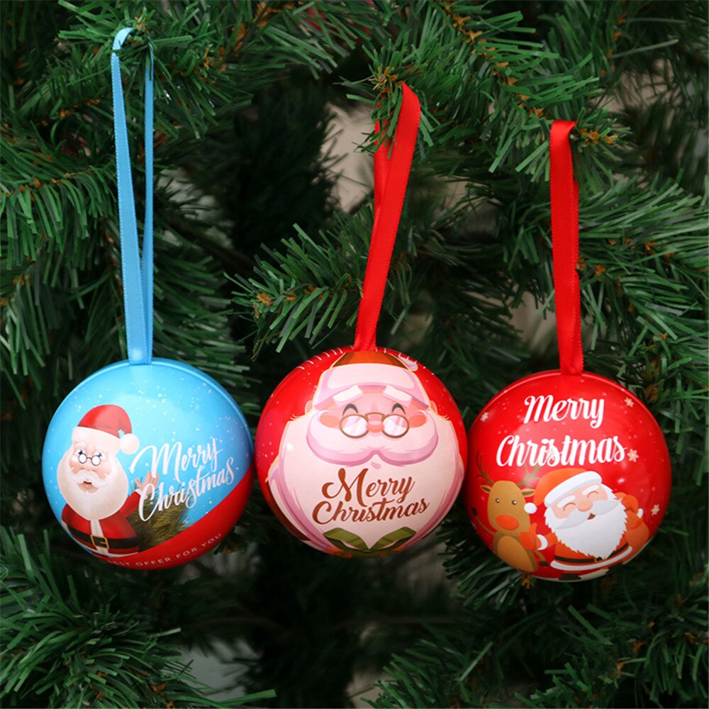 7cm julepynt kugle metal jern opbevaring krukke slik æske ornament hjem juletræ børn forsyninger