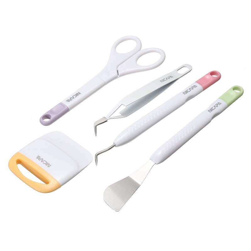 Basic Tools Set Scissors Tweezers Hook Scraper Spatula for Cricut Maker Explore One Air 2 Vinyl Weeding Art