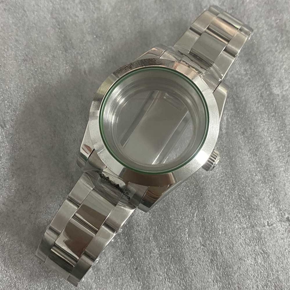39mm Uhren Zubehör Bausatz Uhr fallen + Edelstahl Band Getriebe Saphir Glas passen NH35/ NH36 Bewegung für männer: H