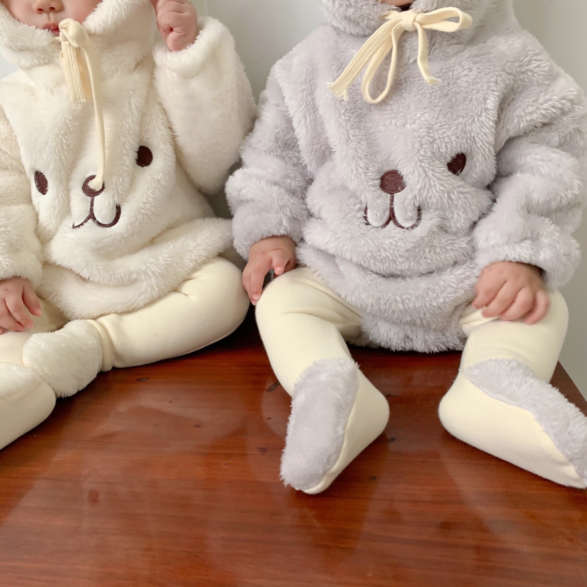 Babybody efterår vinter lammeuld spædbarn baby drenge piger tegneserie bjørnetøj tyk varm spædbørn jumpsuit baby kostumer
