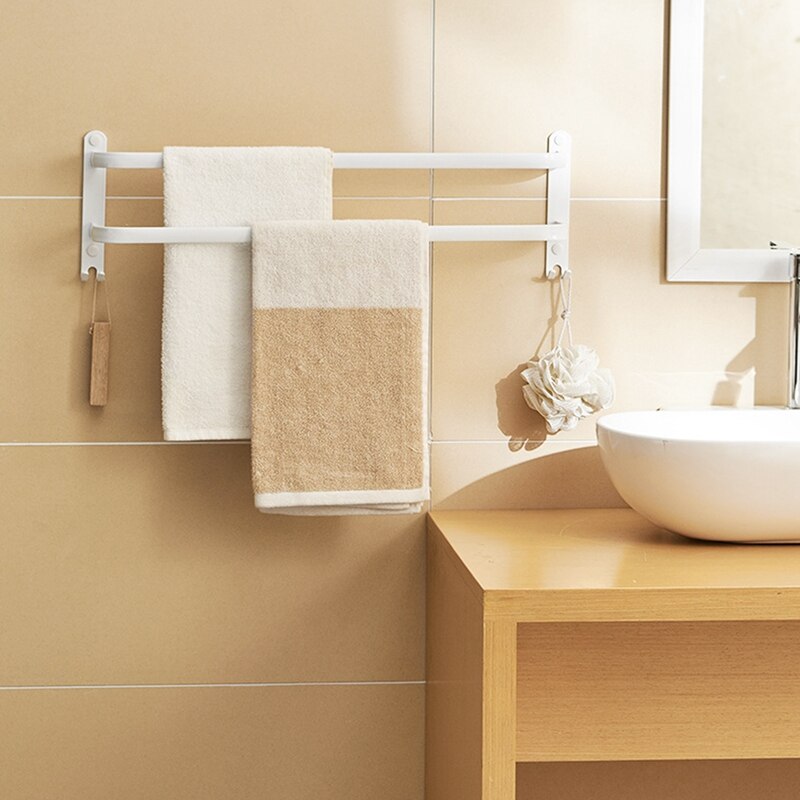 Towel Hanger Wall Mounted Towel Rack Bathroom Space Aluminum White Towel Bar Rail Matte Towel Holder: YELLOW