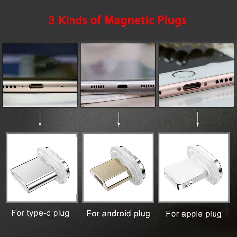 10th generation magnetisk kabelstik hurtig opladningsadapter til iphone xs max  xr 8 7 6s samusng huawei xiaomi magnet opladerstik