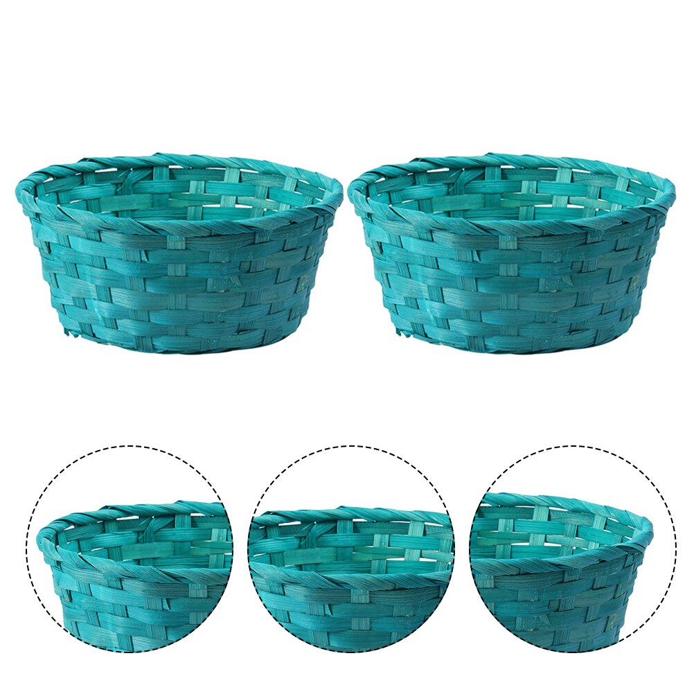 2pcs Storage Basket Durable Natural Practical Easter Basket Fruits Basket Bamboo Baskets for Festival Easter: Green