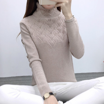 Sweaters And Pullovers For Women Autumn Winter Solid Turtleneck Knitwear Sweater Female Casual Elastic Slim Warm Coat Femme: Khaki / S