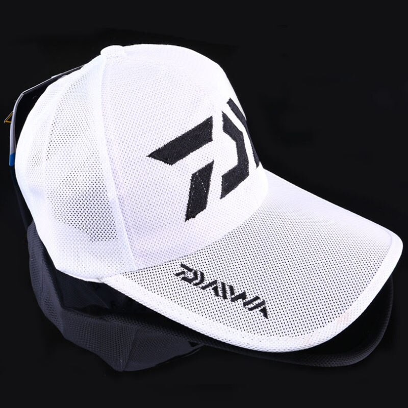 DAIWA Men Women Full Net Cap Fishing Cycling Golf Outdoor Sports UV Block Sun hat Sunshade Hiking Camping Breathable Sun hats: White Cap