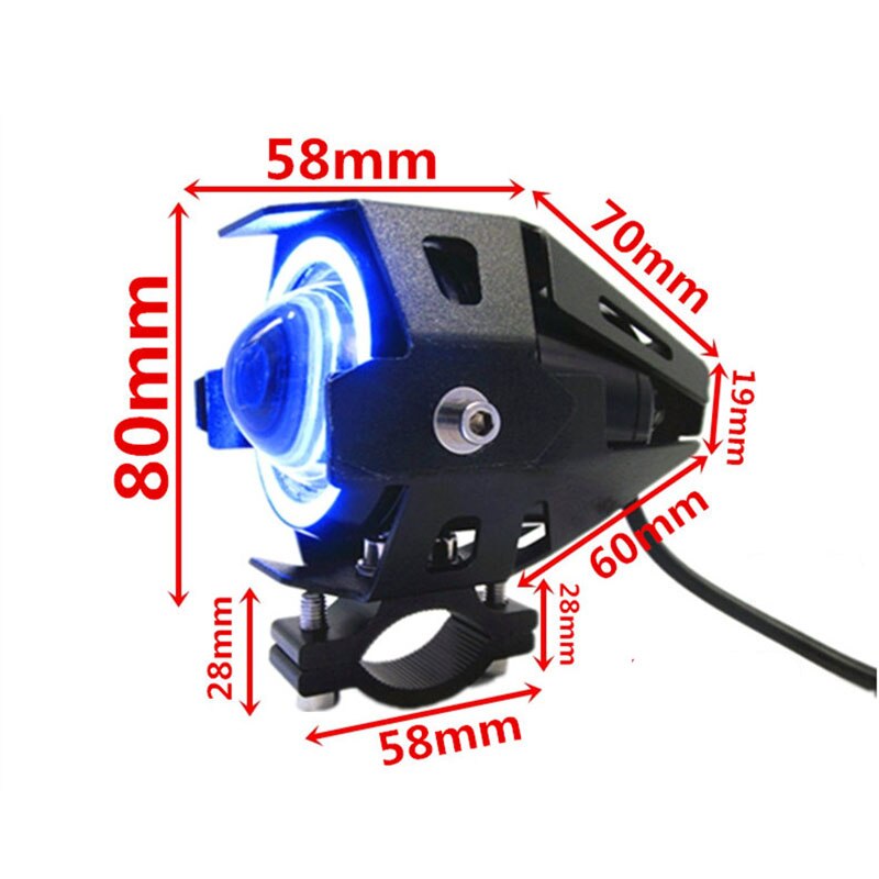 Faro LED antiniebla para Moto rcycle U7, lámpara de trabajo, para Moto rbike, 3000LM, luces auxiliares de conducción