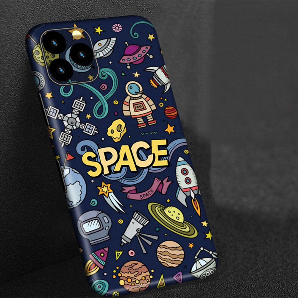 Śliczne kolorowe tylne naklejki na iPhone 11 Cartoon Phone Protector skórki cienka tylna folia dekoracyjna