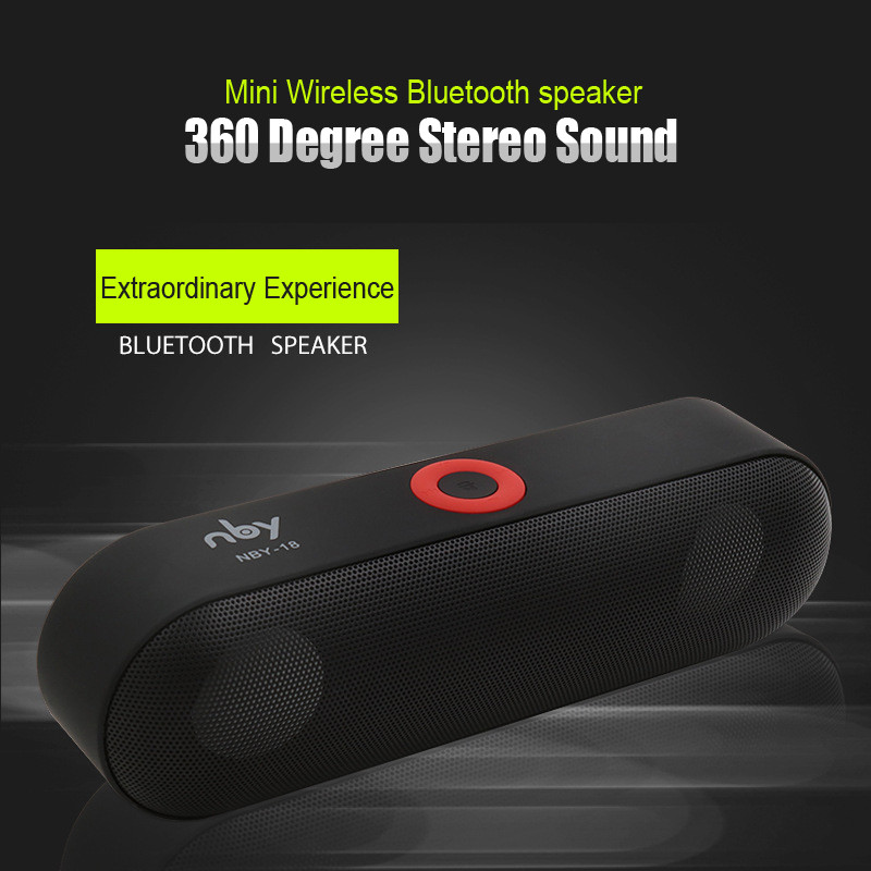 Mini Bluetooth Speaker Portable Wireless Speaker Sound System 3D Stereo Music Surround Support TF AUX USB NBY18 for Smartphones