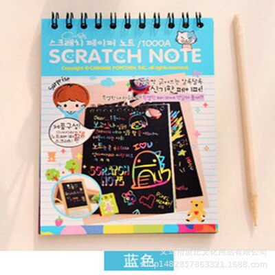 10*14cm Scratch Note Children's DIY Color Rainbow Scratch Paper book DIY Painting Colorful Graffiti Notebook: 2