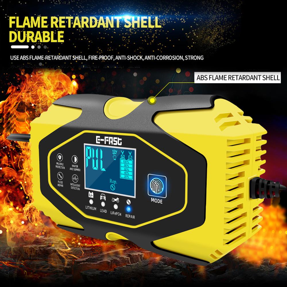 Batteria auto veloce caricabatterie 12V/6A-24V/3A di Ricarica Unità con Schermo LCD Dello Schermo di Piombo-acido Della Batteria Al Litio caricabatteria e manutentore