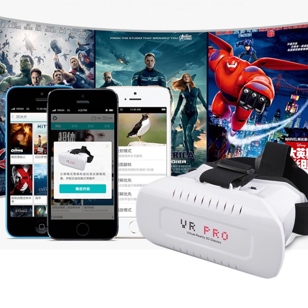3D Virtual Reality VR Glasses Movie Film Video Game for 3.5-6.2" Phone
