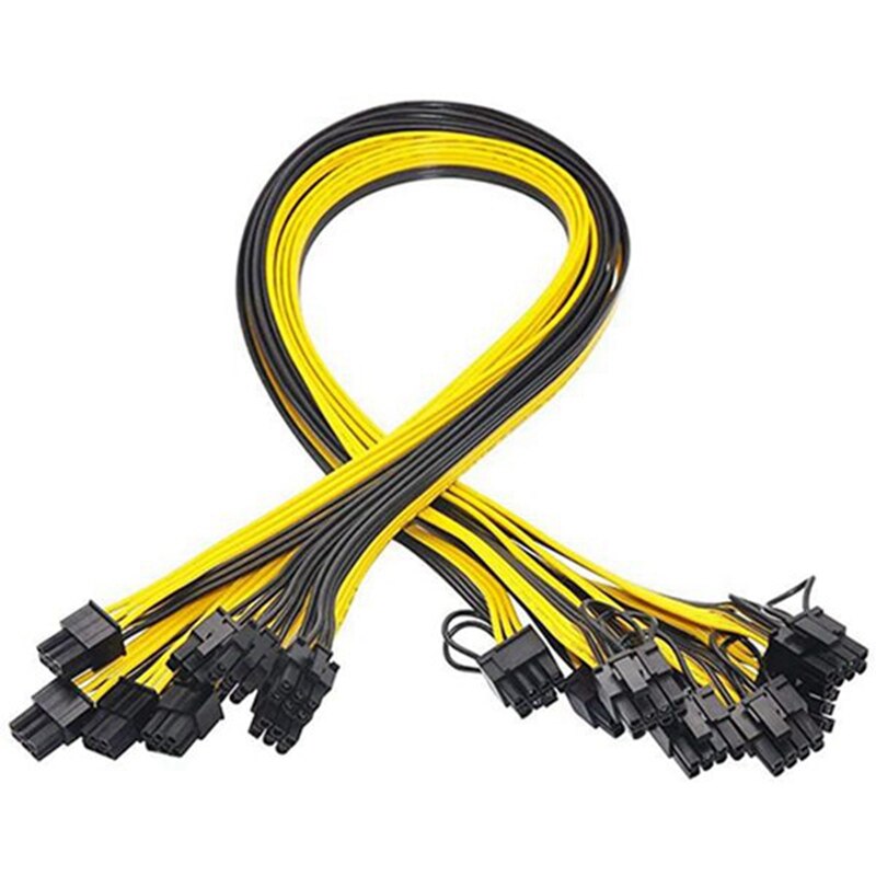Top 10 Pcs 6 Pin Pci-E Naar 8 Pin(6 + 2) Pci-E (Man Op Man) gpu Power Kabel 50Cm Voor Afbeelding Kaarten Mijnbouw Server Breakout Board
