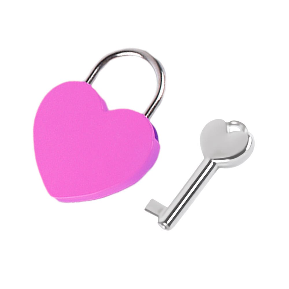 2022 Antique Style Heart Shape Padlock Vintage Lock Pink Romantic Lovely Diary Padlocks Key Lock With Key Cabinet Door Lock: I