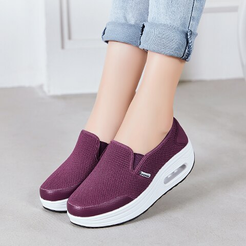 White Platform Sneakers Casual Shoes Women Tenis Feminino Ladies Wedges Shoes Footwear Basket chaussure Femme trainers: RED / 37