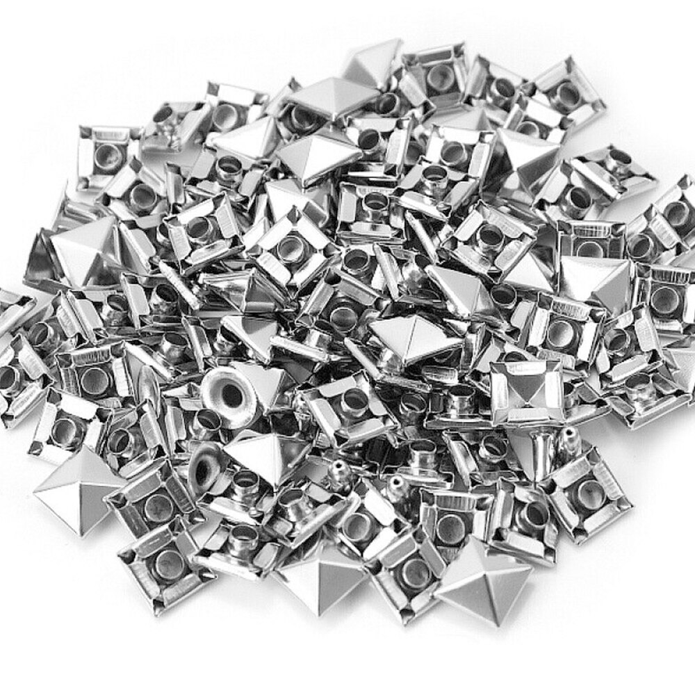 1000Pcs 9Mm Piramide Studs Klinknagels Spike Nailheads Punk Lederen Craft Diy Armbanden Kleding Tassen Kleding Schoenen Riem Accessoires