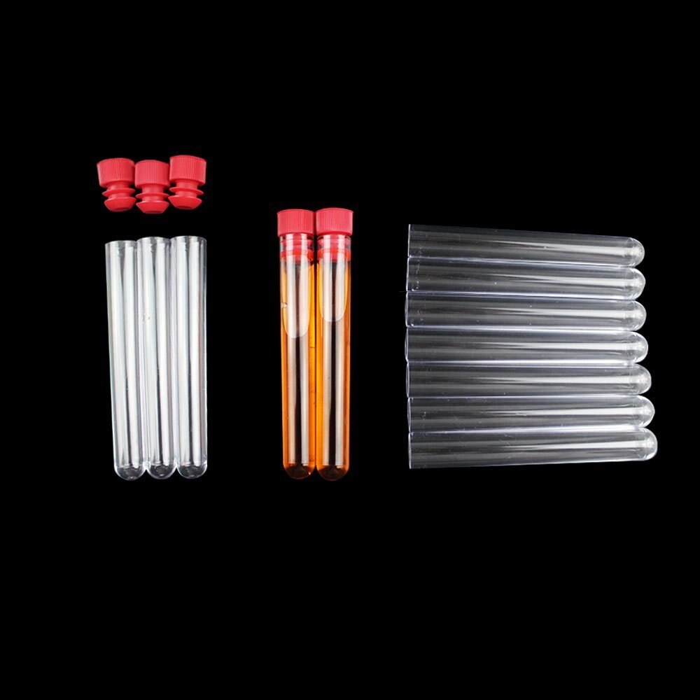30PCS Laboratory Test Tubes Clear Plastic Test Tube with Caps 10ml Test Tube, 16*100mm