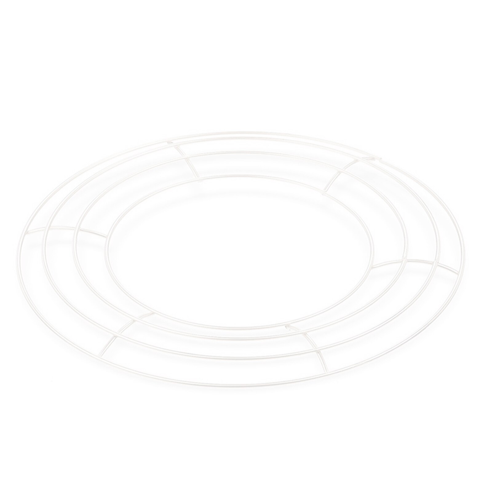 Circle Ring Garland Hoop Wire Form Artificial Flowers Iron DIY Hanging Party Ins Wind Metal Frame Decorative Wreath Loop: White / 40cm