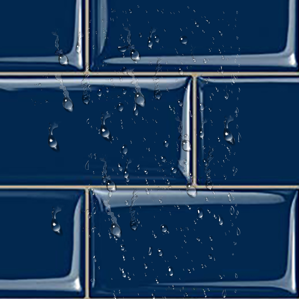 Rectangular Lattice Solid Color Self-Adhesive Wall Sticker, Kitchen Waterproof Baffle--1 Sheet