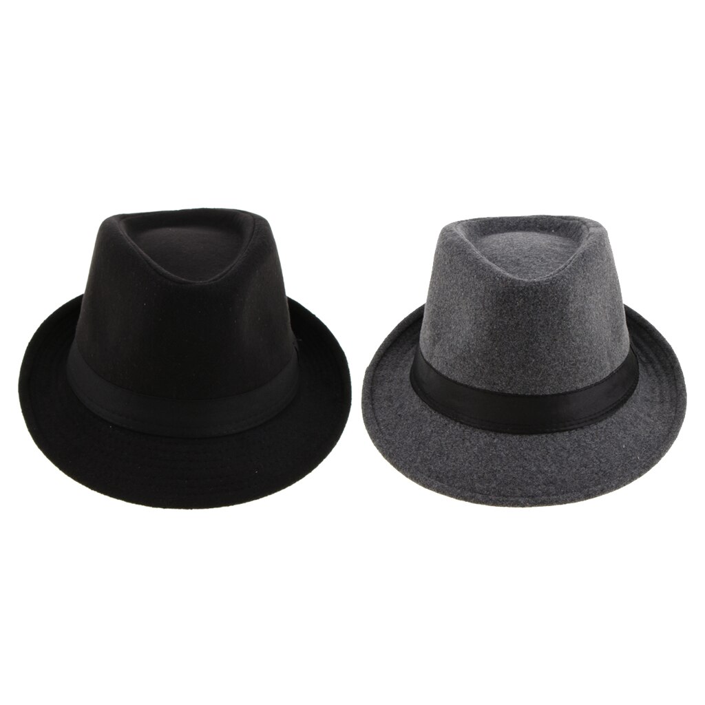 Men's Women’s Manhattan Structured Gangster Trilby Irish Winter Wool Felt Fedora Hat