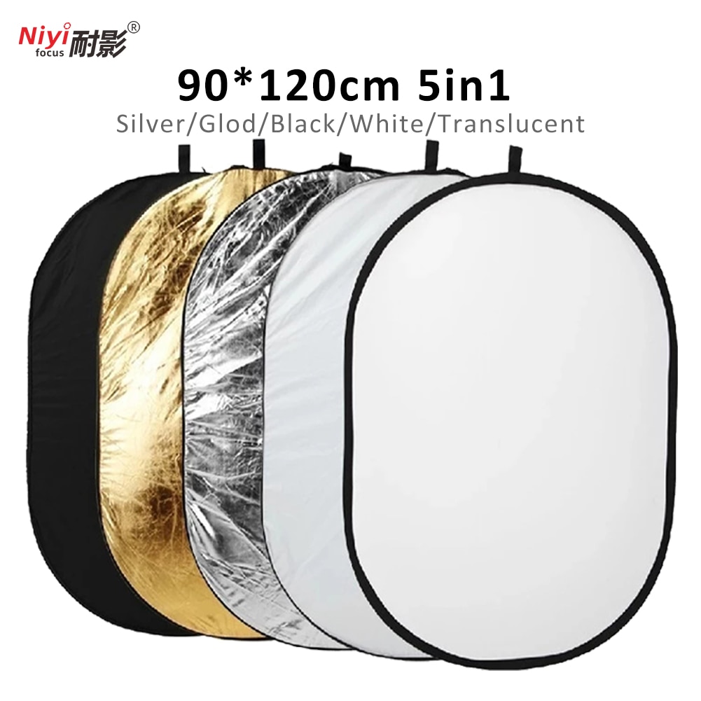 90x120cm 5 in 1 Draagbare Inklapbare Light Ronde Fotografie Reflector voor Studio Multi Photo Disc accessoires