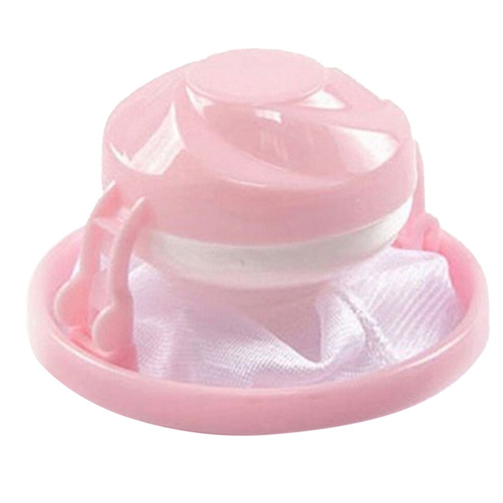 2 stücke Waschmaschine Fussel Filter Tasche Wäsche Gittergewebe Haar Fänger Schwimm Ball Beutel: 2Stck Rosa