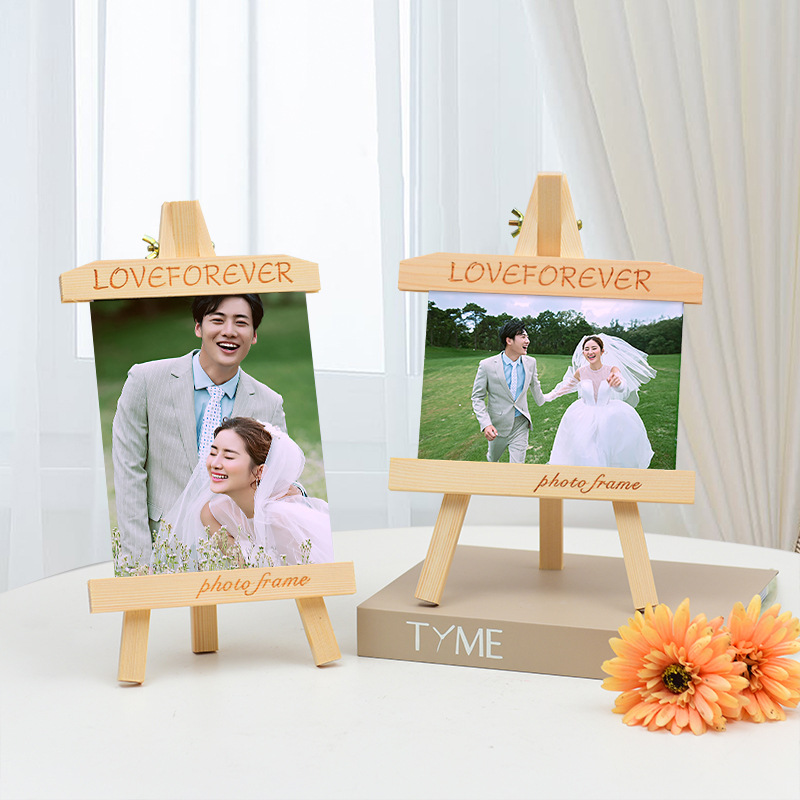 Holz Mini Bilderrahmen Anzeige kreative Hochzeits feier Foto Stand Halfter freundlicher Malerei Handwerk