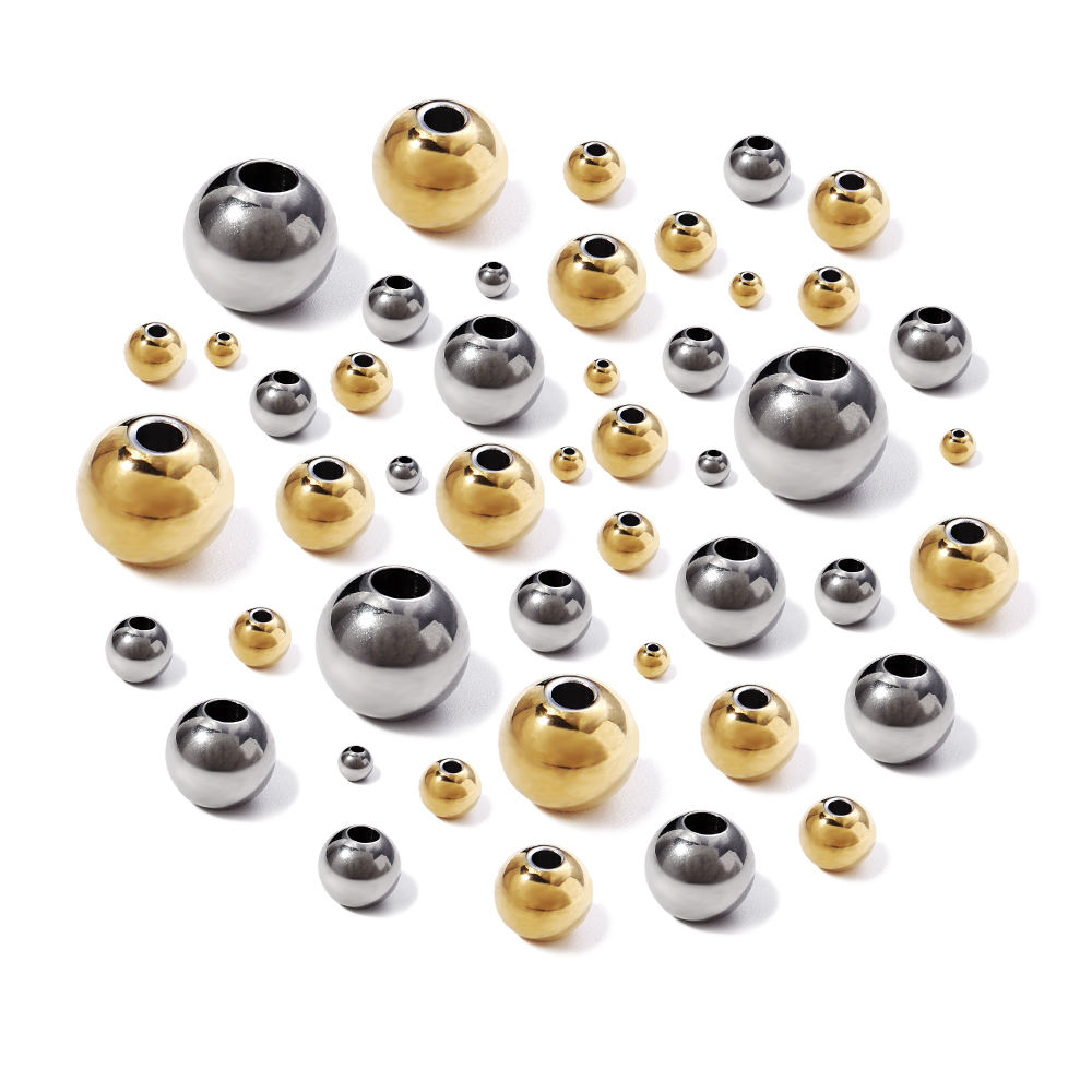 Stainless Steel Beads for Jewelry Making Loose Spacer Beads DIY Bracelet Necklace Bulk Supplies