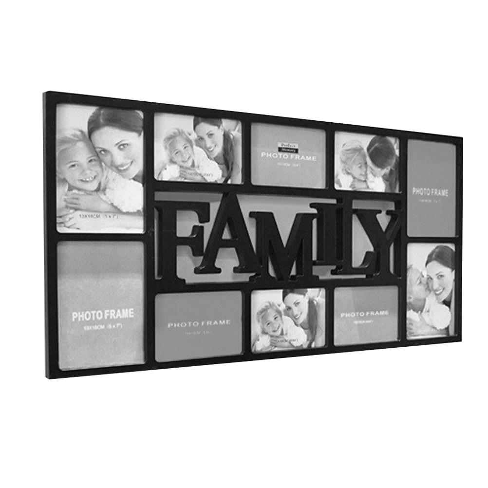 Plastik fotoramme 10 slots rammer til billeder porta retrato billedramme med store bogstaver til vægdekoration 74 x 38cm