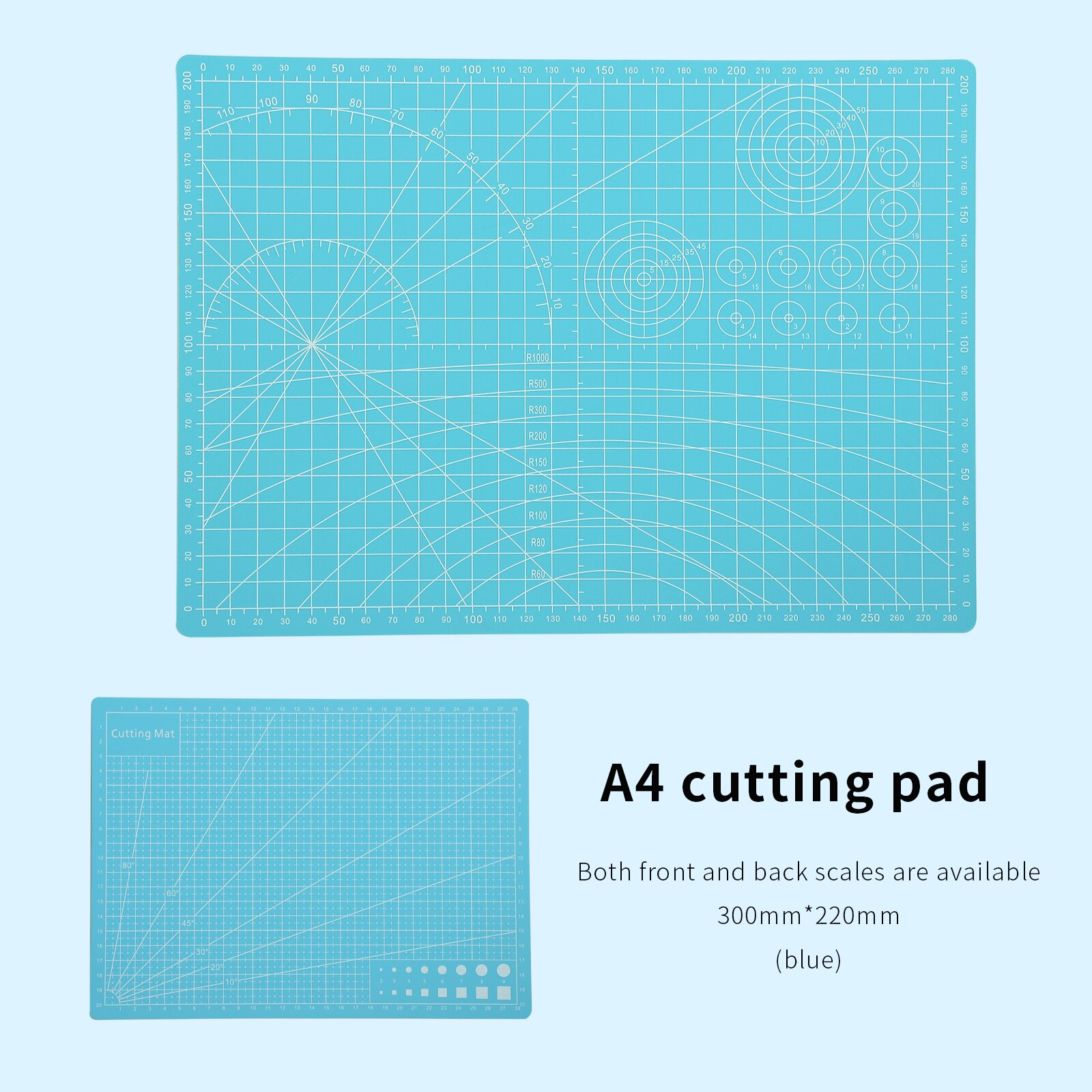 JIANWU Manual model Cutting pad DIY multipurpose engraving Edition paper cutting rail Cutting tool: A4 blue