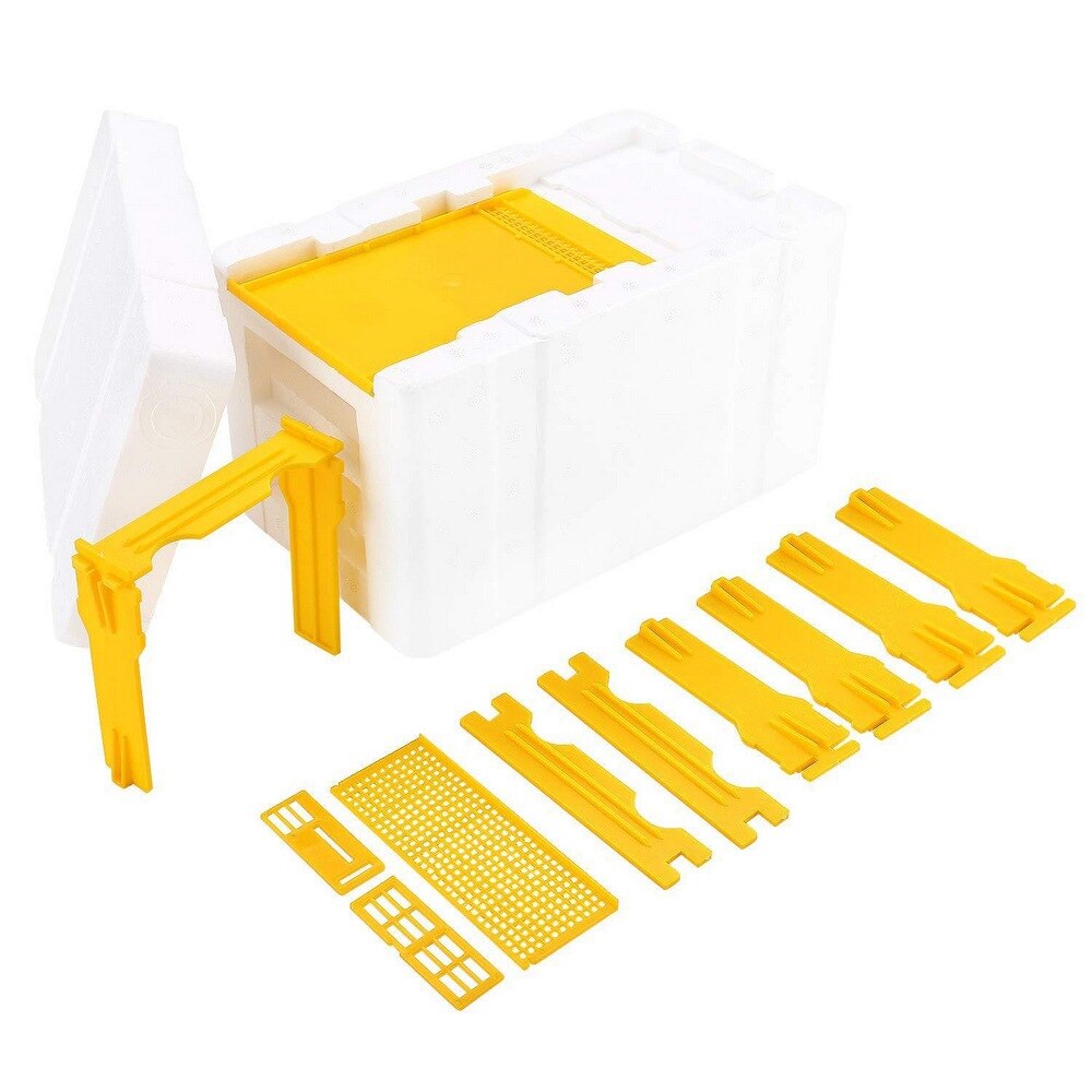 Colmena de abejas reina multifuncional, Material de espuma de plástico, caja doble, herramienta de Apicultura