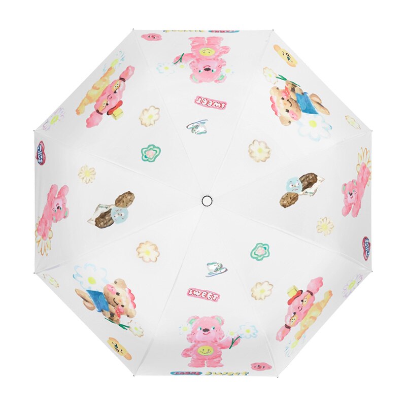 Kvindelig sød paraply bærbar sammenklappelig mini lomme kid uv beskyttelse automatisk sommer paraply guarda sol hjem regnudstyr  db60ys