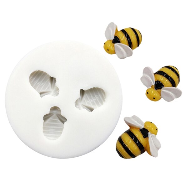 Bij En Bloem Silicone Mold Sugarcraft Cupcake Bakvorm Fondant Cake Decorating Gereedschap: 3 bee