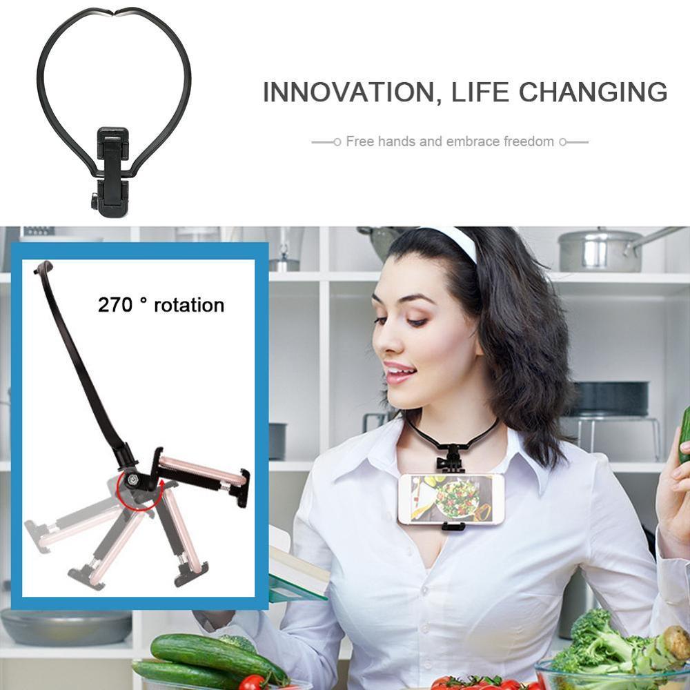 Hands Free Lazy Wearable Neck Camera Holder Mount Tripod Necklave Go ...