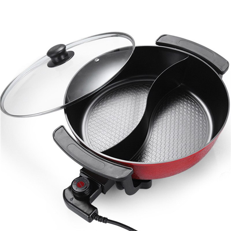 Marmite électrique double soupe Shabu, ustensiles de cuisine d&#39;intérieur sans fumée, cuisinières à Induction antiadhésives 6L, 1300W 220V