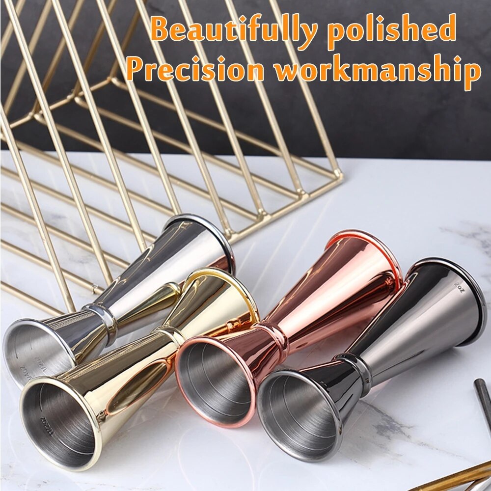 30ml/60ml Measure Cup Cocktail Bar Wine Jigger Stainless Steel Double Shaker Measuring Tool Scale Volume Drink Spirit Home Party