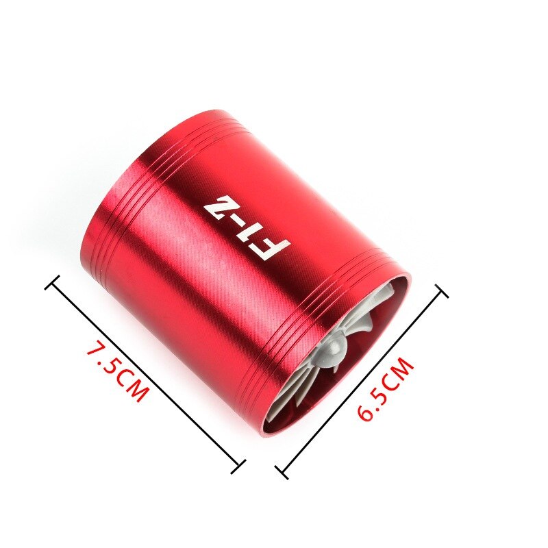 Car Double-sided Intake Dual Turbine Charger Air Fuel Gas Saver Fan Car Supercharger Modified Intake Turbines Power F1-Z