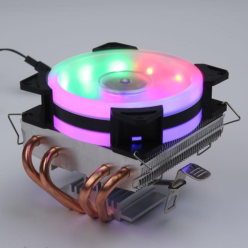 4 miedziane rury wentylatory chłodnica procesora LED wentylator chłodzący CPU PWM cicha chłodnica procesora 3Pin PC CPU chłodzenie chłodnicy dla LGA775/1151/1150/1155