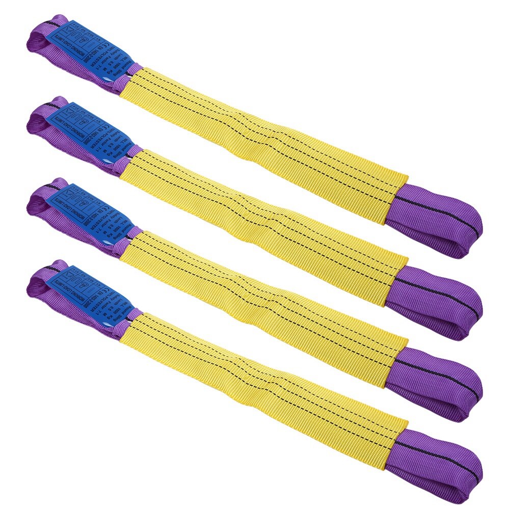 4pcs dual edge protection replacement Recovery Alloy Wheel Securing Link Ratchet Straps Trailer Transporter Yellow/Purple