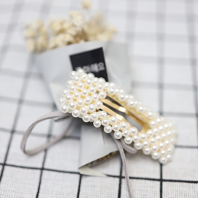 Ins Girls Hair Clips Cute Pearl Hair Pin Stylish and Children Hairpin Princess Hair Accessories: C