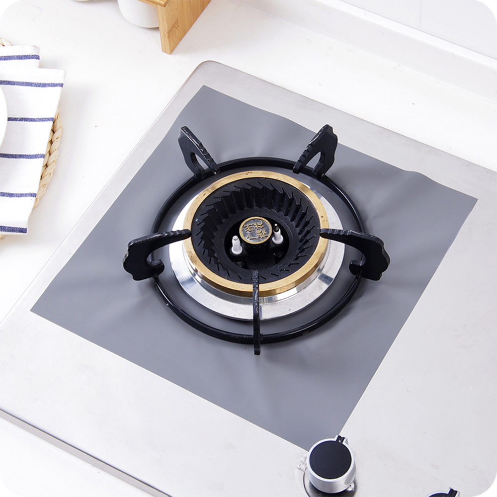 2PCS Teflon Coated Glass Fiber Cloth Reusable Foil Gas Hob Range Stovetop Burner Protector Liner Cover For Cleaning Kitchen Tool