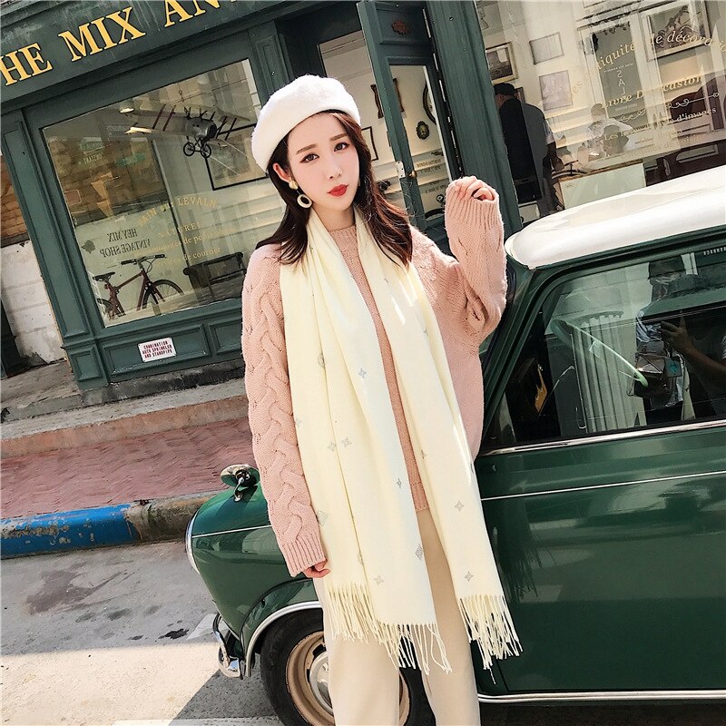 Winter Warm -drilling Scarf Women Pashmina Shawl Cashmere Solid Scarves Blanket Shawls scarf female stole