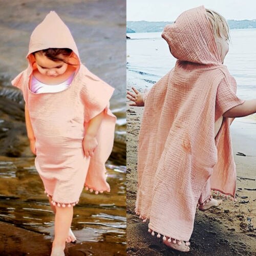 Pudcoco enfant en bas âge enfants bébé fille longue Cape robe à capuche gland Cape Poncho pull vêtements 6M-4Y