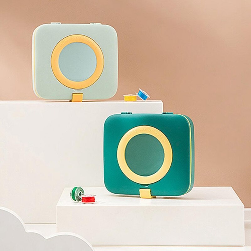 Storage Double-Layer Sewing Box Set with Magnifying Glass Classification Storage Household Set Sewing Supplies