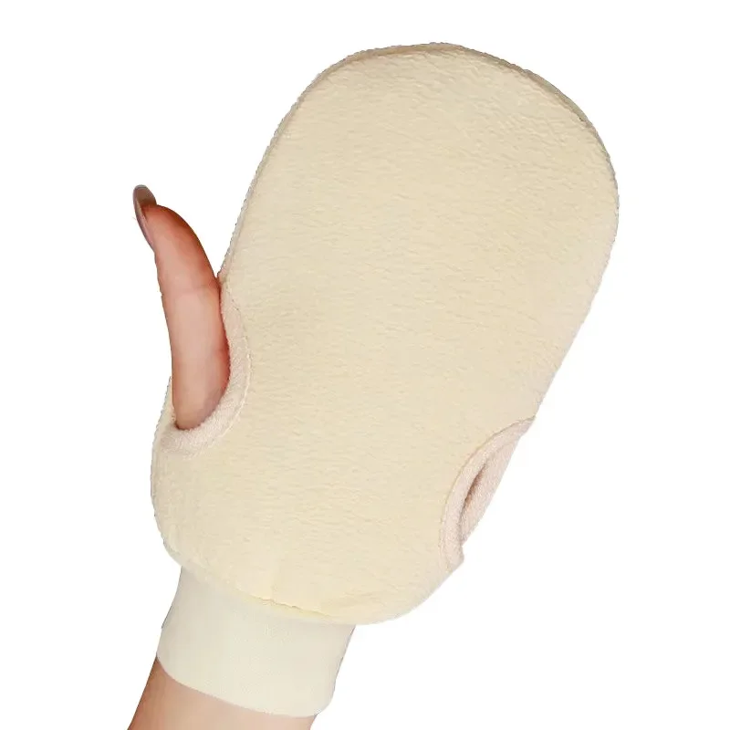 bain pour Peeling exfoliant nettoyage du corps gommage mitaine frotter peau morte gants pour douche corps brosse serviette SPA mousse corps Massage: Beige