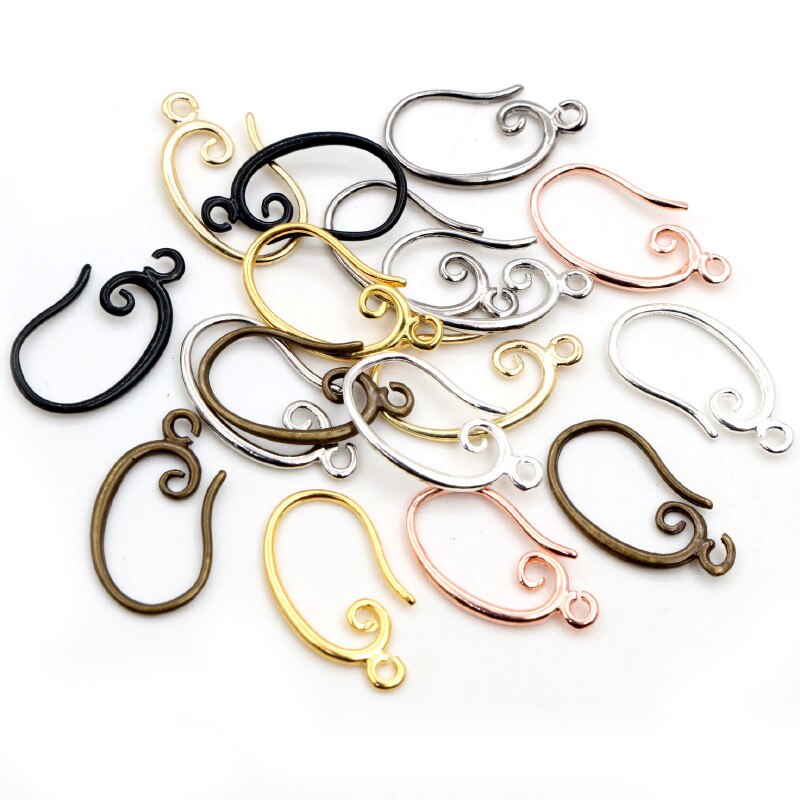 10Pcs 19X11Mm Klassieke 8 Kleuren Plated Messing Franse Earring Haken Draad Instellingen Base Instellingen hele