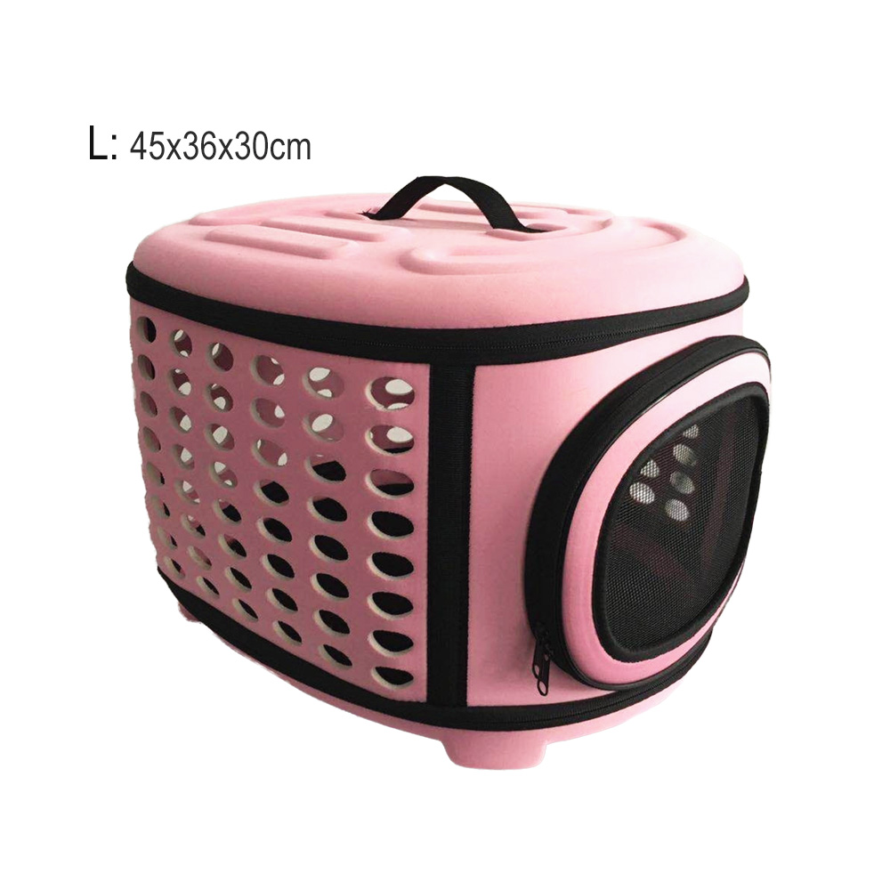 Torba transportowa dla psa i kota w jednolitym kolorze, składana, torba podróżna eva, przenośna torba na ramię dla małych psów i szczeniąt, robić noszenia na zewnątrz, mała: L-różowy