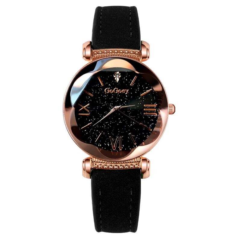 Vrouwen Horloges Gogoey Horloge vrouwen Dames Horloge Sterrenhemel Horloges Voor Vrouwen montre femme reloj mujer horloges vrouwen: Black